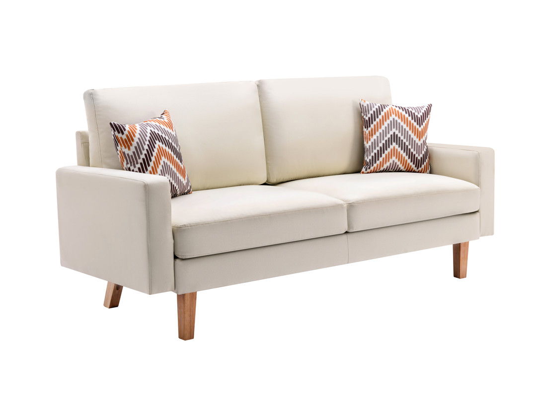 Bahamas - Minimalistic Sofa With 2 Throw Pillows