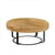 31.5" Modern round coffee table Wooden carving pattern coffee table with metal legs for living room reception room office Golden