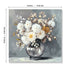 Chrysanthemum Vase Canvas Wall Art Decor Country - Stone White