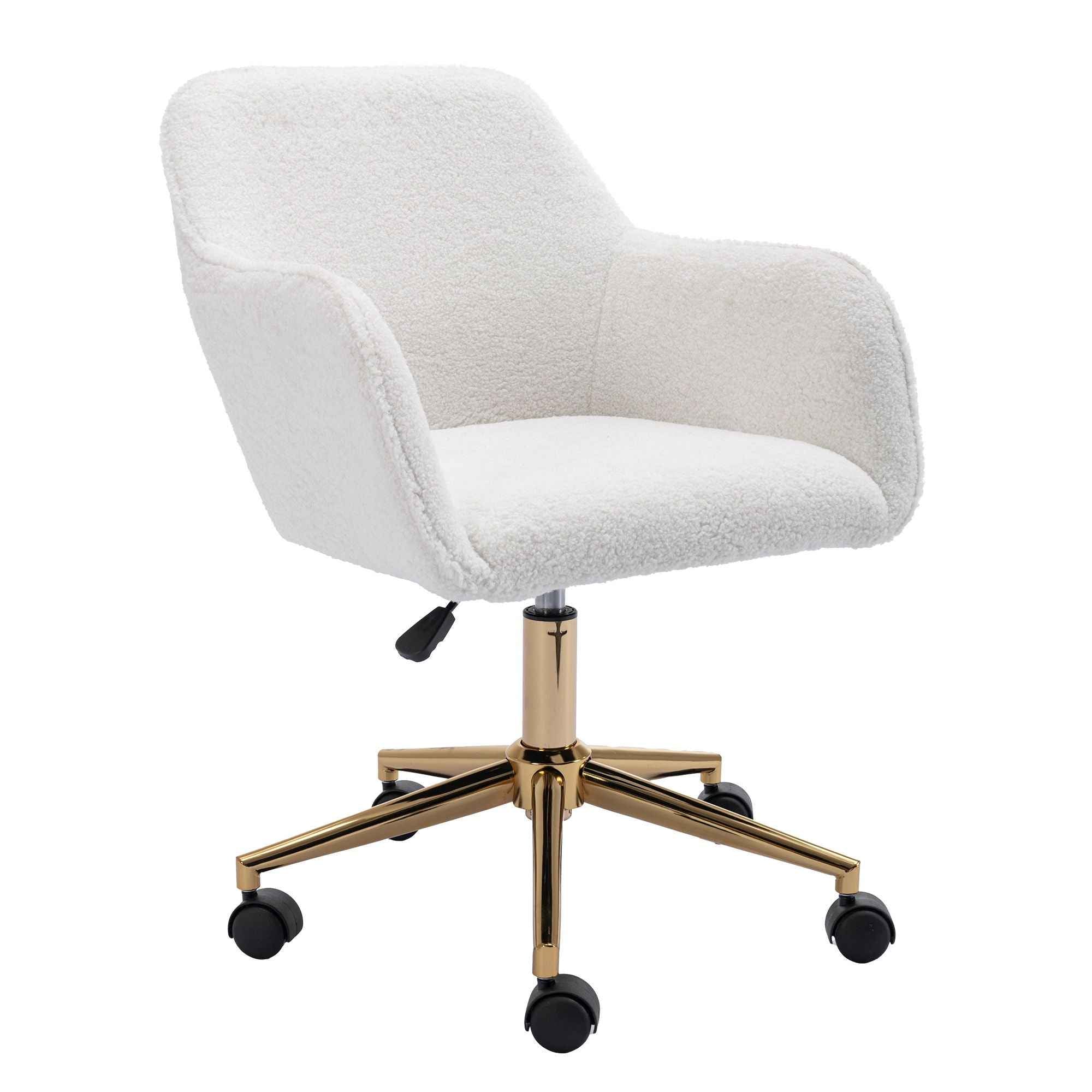 Modern Adjustable Height 360 Revolving Home Office Chair With Metal Legs And Universal Wheel For Indoor