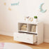 Toy Storage Organizer With Large Drawer And Low Bookshelf For Nursery & Playroom - White