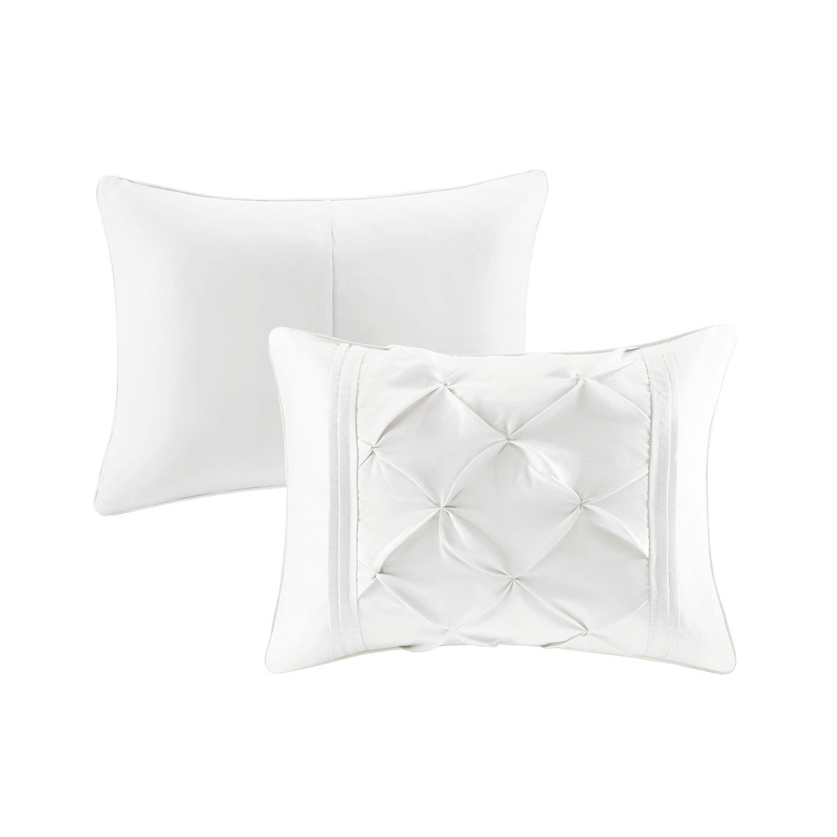 7 Piece Tufted Comforter Set White