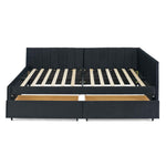 Upholstered Tufted Daybed Frame With Storage Drawers