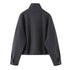 Women's Jacket Charcoal Grey Wool Blend BYMANYC ® New York SOHO HIGH COLLAR BOMBER - New Collection