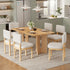 Dining Table Set With 6 Upholstered Chairs, Rectangular Table With Cutout Legs