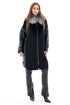 Genuine Silver Fox Fur Italian Cashmere Wool Freudenberg Comfortemp® Coat