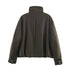 Women's Jacket Dark Olive Wool Blend BYMANYC ® New York SOHO BELTED HIGH COLLAR BOMBER - New Collection