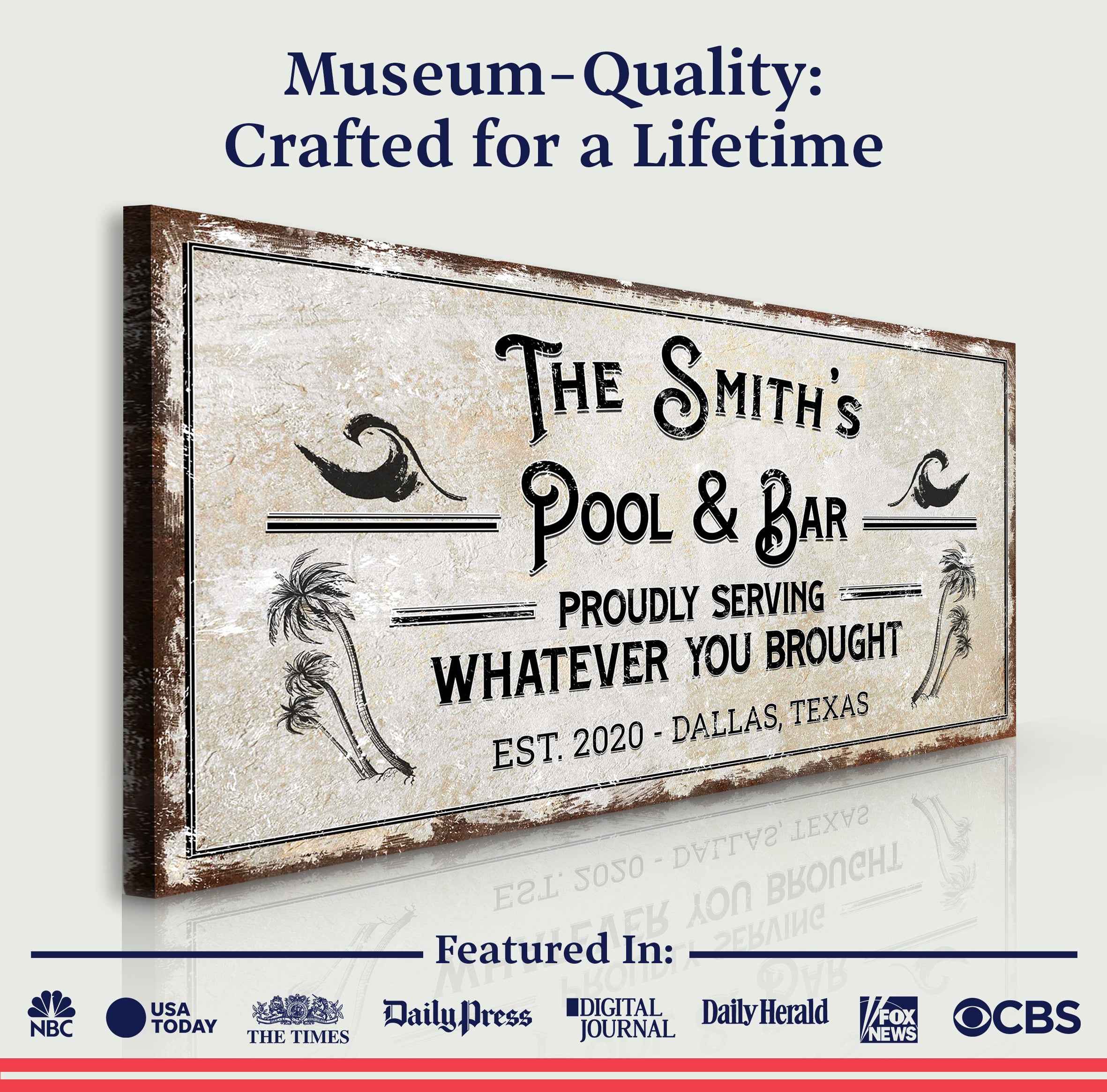 Personalized Rustic Pool Sign
