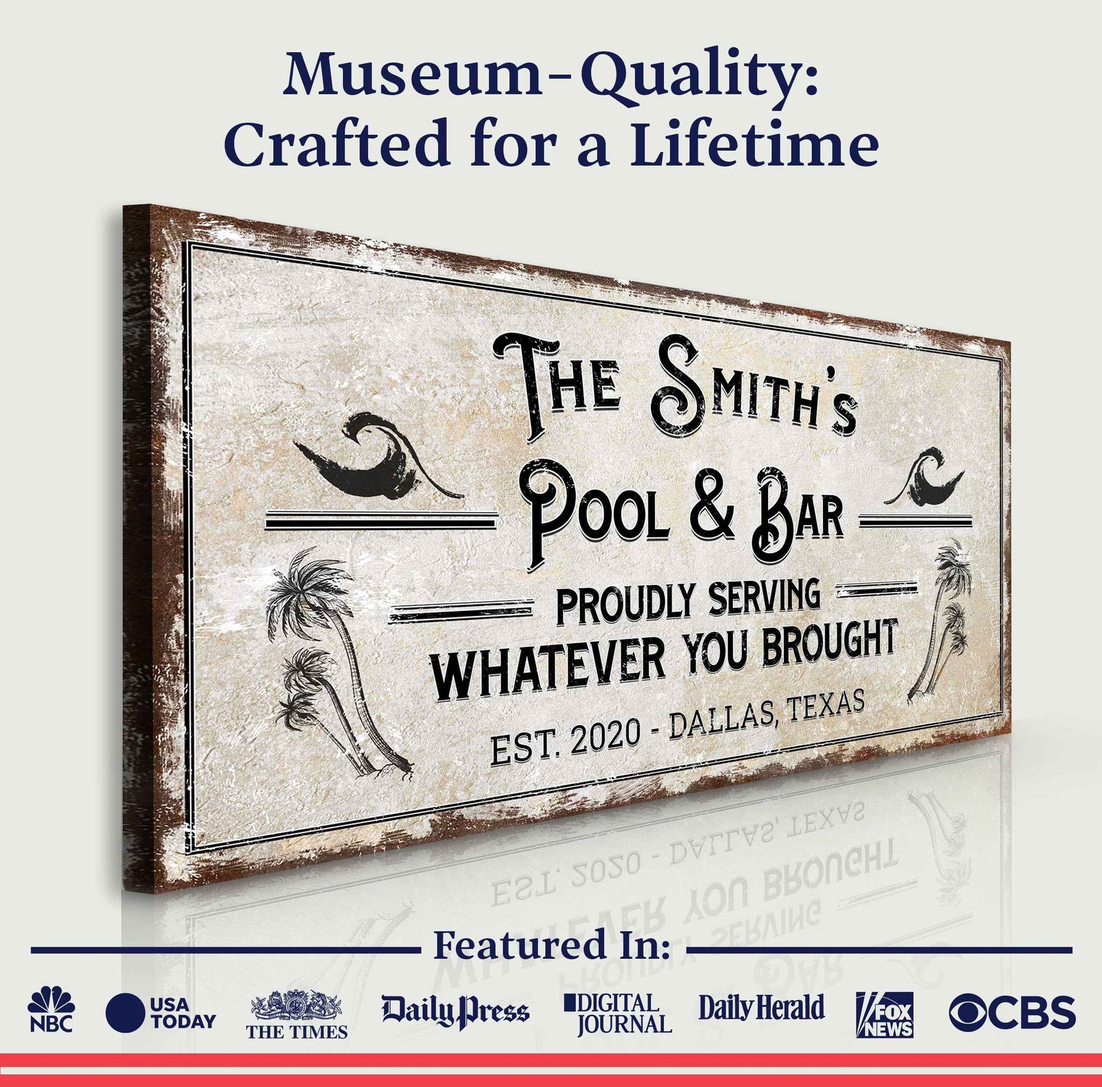 Personalized Rustic Pool Sign