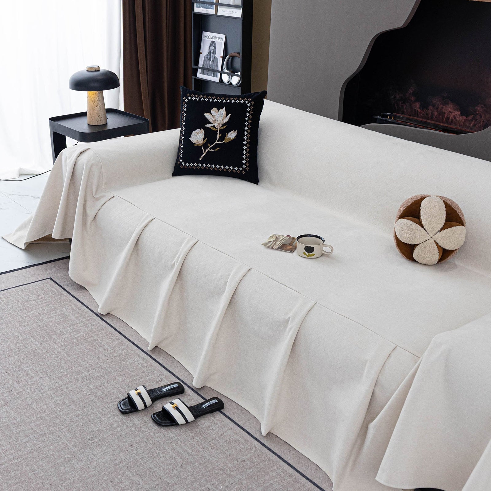 Water Resistant Couch Cover, Non Slip Furniture Protector for Leather & Fabric Sofa