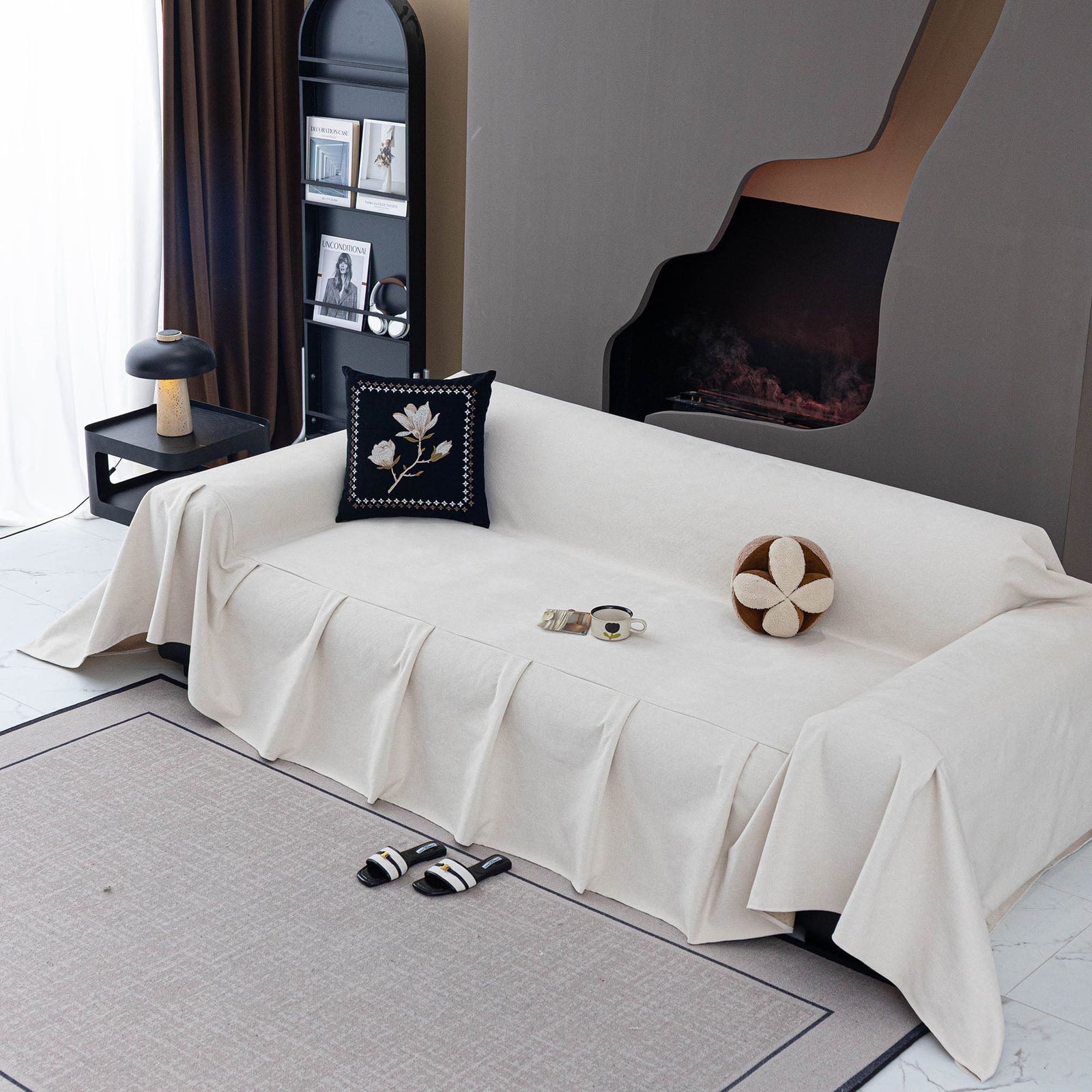 Water Resistant Couch Cover, Non Slip Furniture Protector for Leather & Fabric Sofa