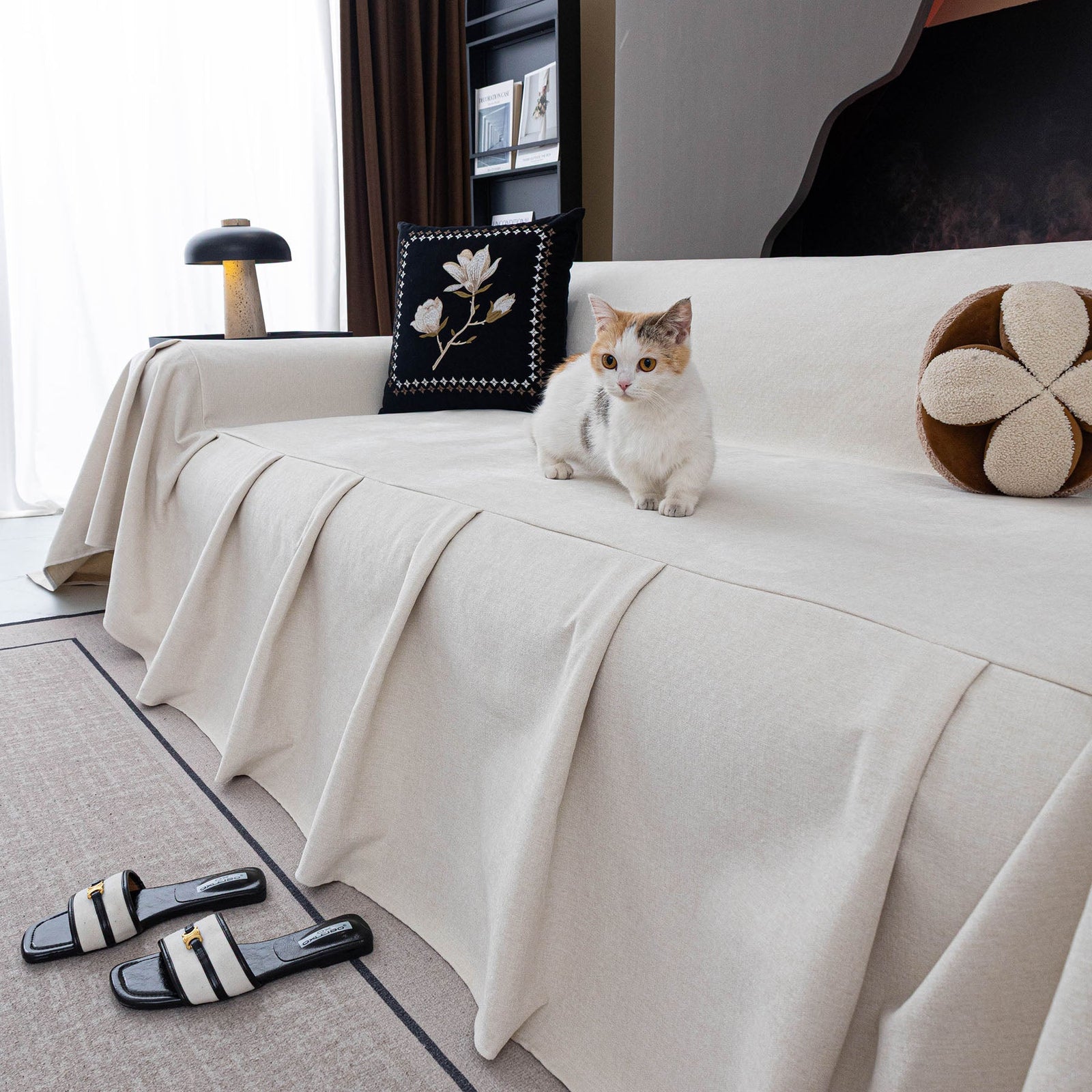 Water Resistant Couch Cover, Non Slip Furniture Protector for Leather & Fabric Sofa