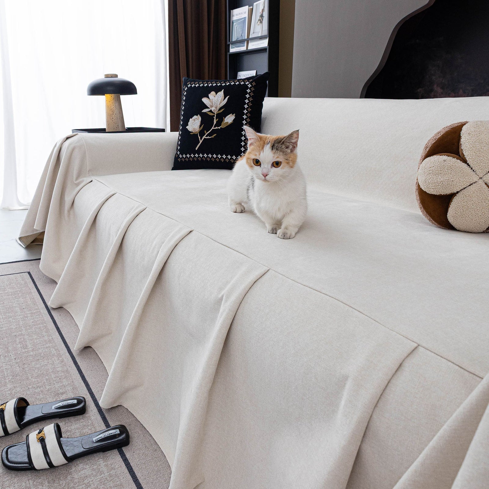Water Resistant Couch Cover, Non Slip Furniture Protector for Leather & Fabric Sofa