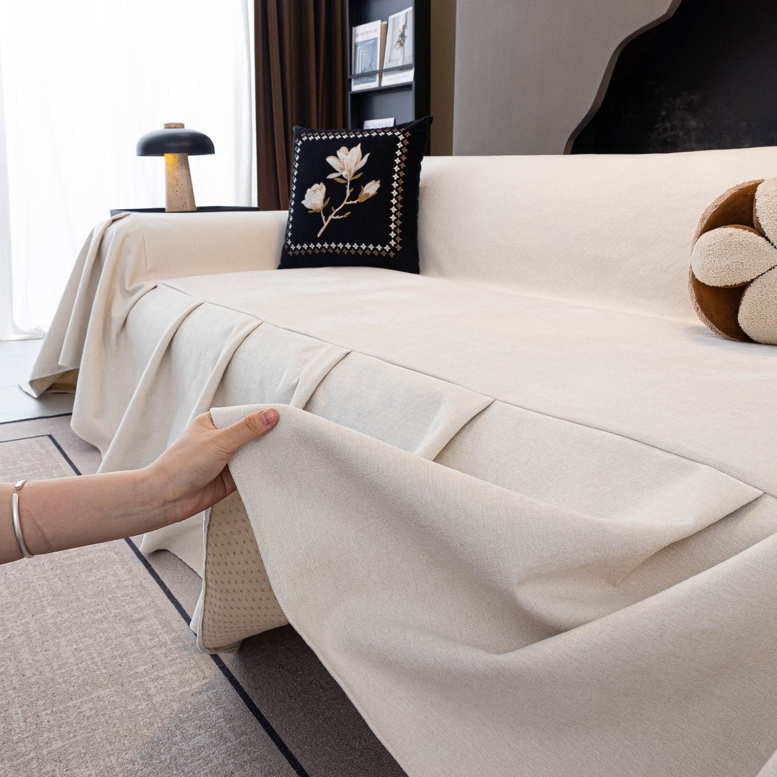 Water Resistant Couch Cover, Non Slip Furniture Protector for Leather & Fabric Sofa