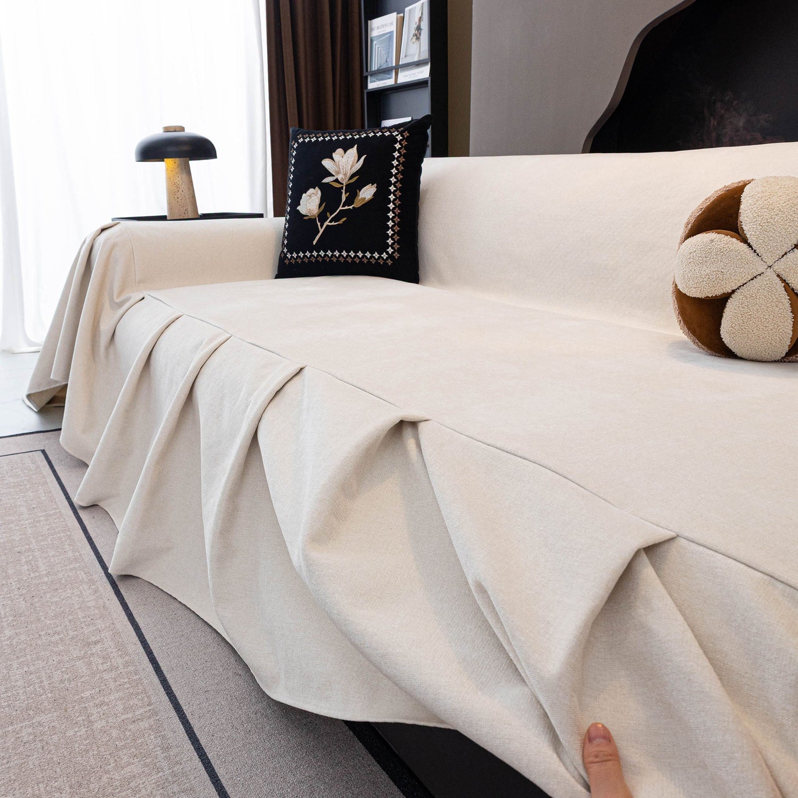 Water Resistant Couch Cover, Non Slip Furniture Protector for Leather & Fabric Sofa