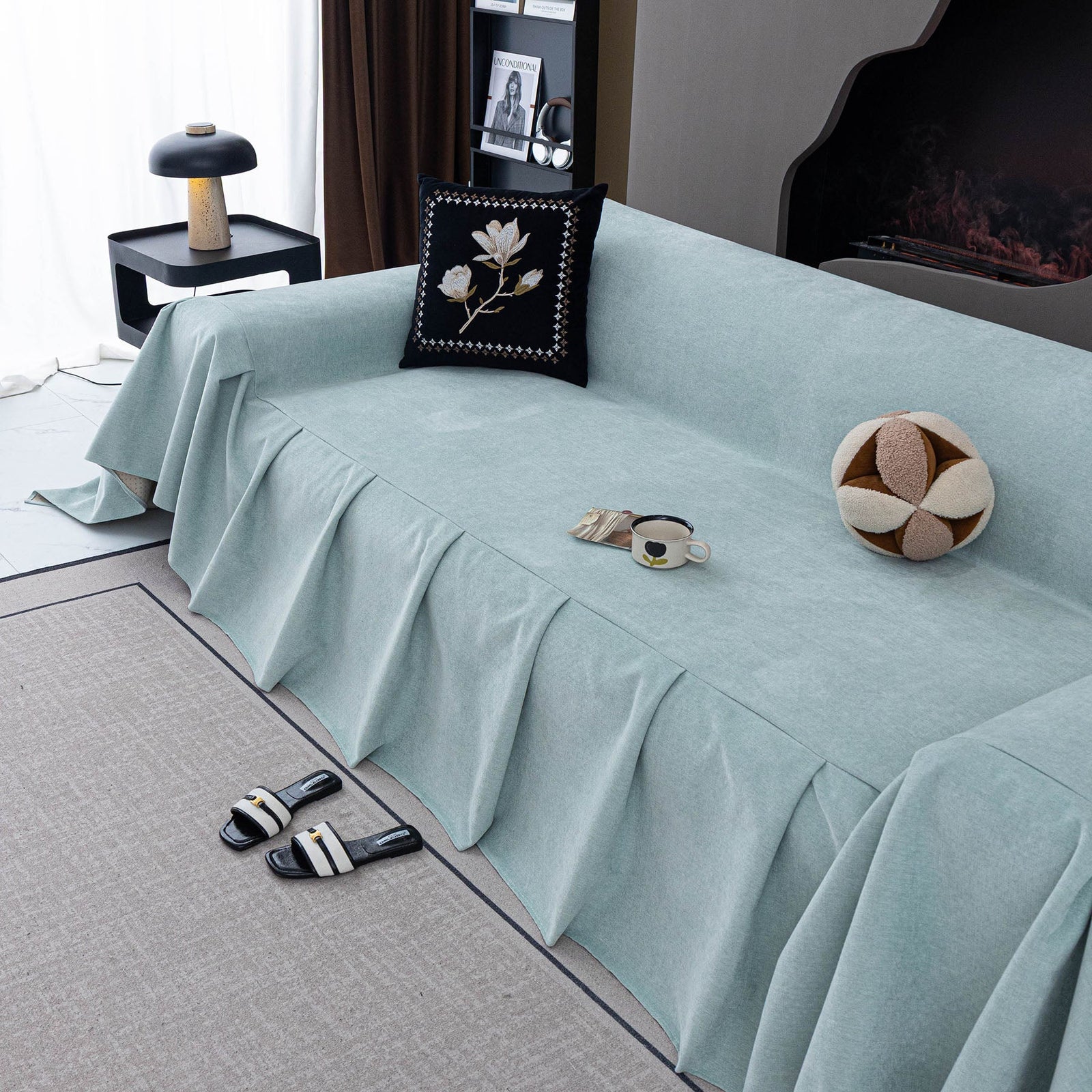 Water Resistant Couch Cover, Non Slip Furniture Protector for Leather & Fabric Sofa