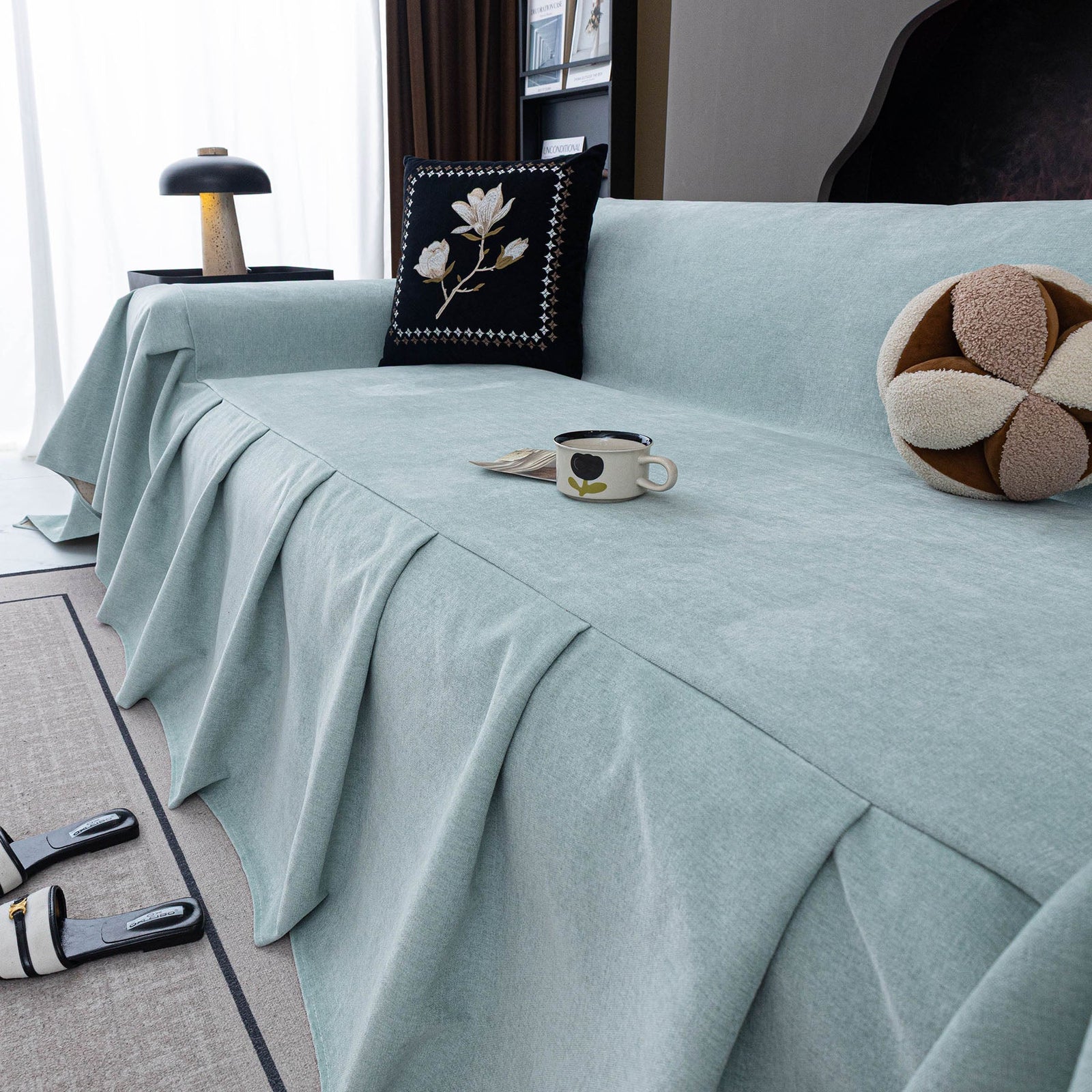 Water Resistant Couch Cover, Non Slip Furniture Protector for Leather & Fabric Sofa