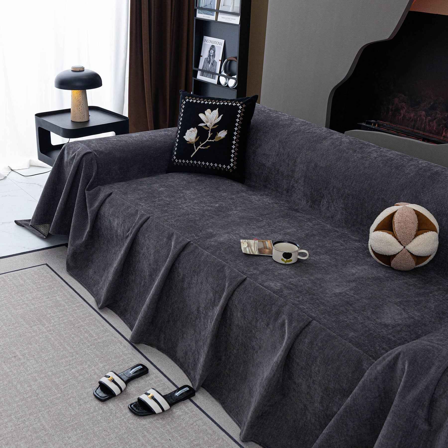 Water Resistant Couch Cover, Non Slip Furniture Protector for Leather & Fabric Sofa