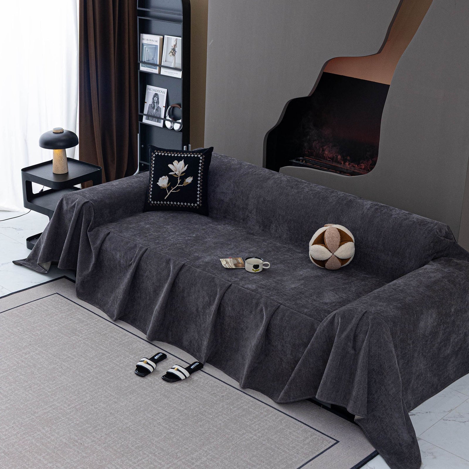 Water Resistant Couch Cover, Non Slip Furniture Protector for Leather & Fabric Sofa