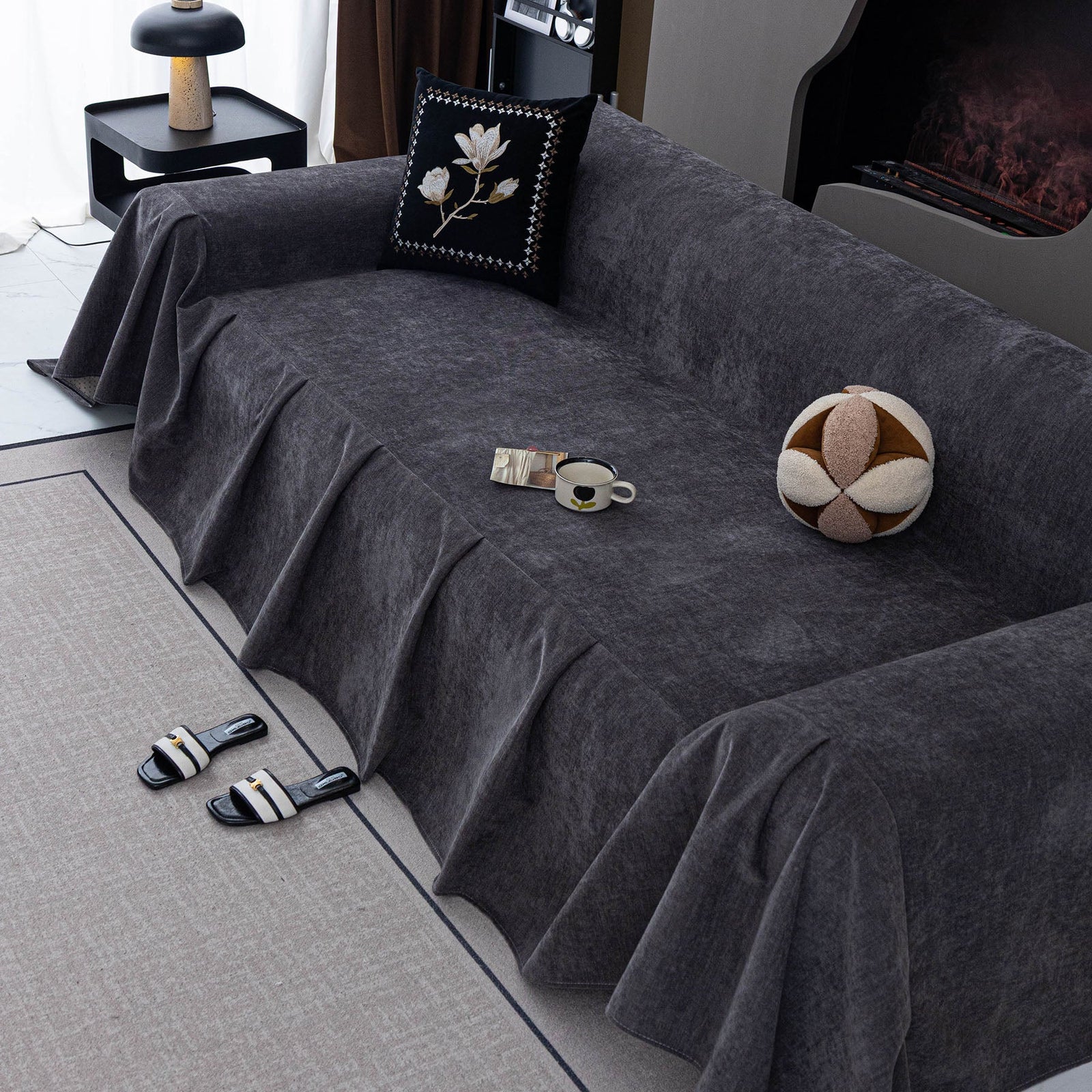 Water Resistant Couch Cover, Non Slip Furniture Protector for Leather & Fabric Sofa