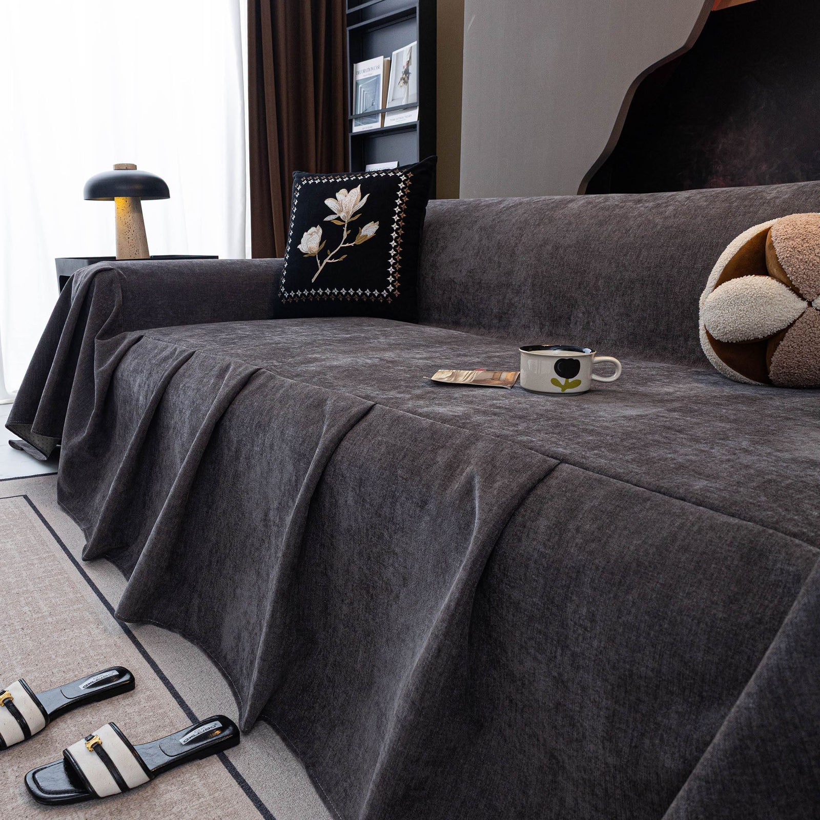 Water Resistant Couch Cover, Non Slip Furniture Protector for Leather & Fabric Sofa