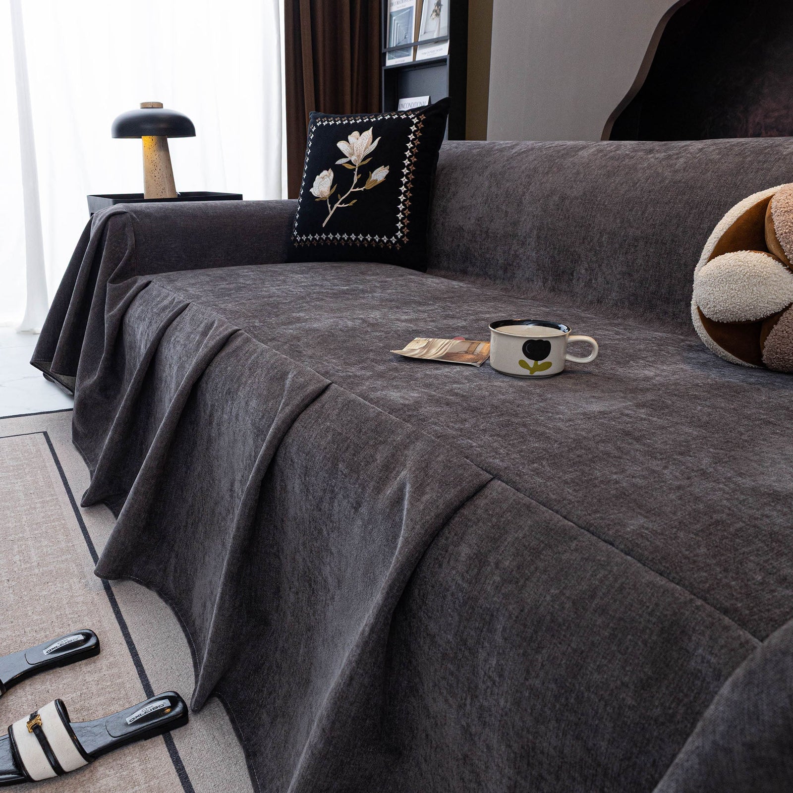 Water Resistant Couch Cover, Non Slip Furniture Protector for Leather & Fabric Sofa
