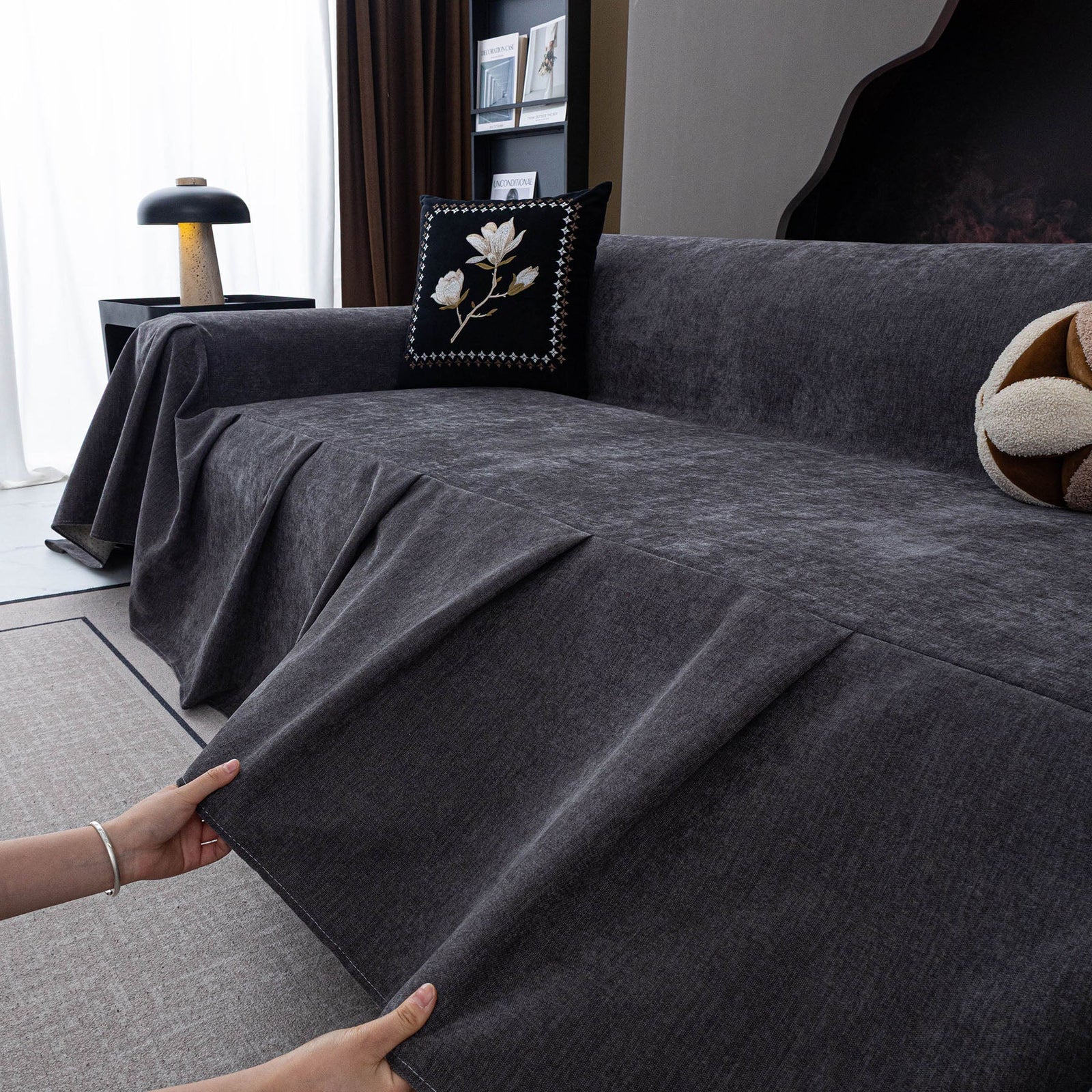 Water Resistant Couch Cover, Non Slip Furniture Protector for Leather & Fabric Sofa
