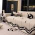 Chenille Sofa Throw Cover, Textured Chevron Decorative Couch Blanket for Living Room