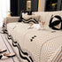 Chenille Sofa Throw Cover, Textured Chevron Decorative Couch Blanket for Living Room