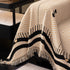 Chenille Sofa Throw Cover, Textured Chevron Decorative Couch Blanket for Living Room