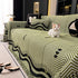 Chenille Sofa Throw Cover, Textured Chevron Decorative Couch Blanket for Living Room