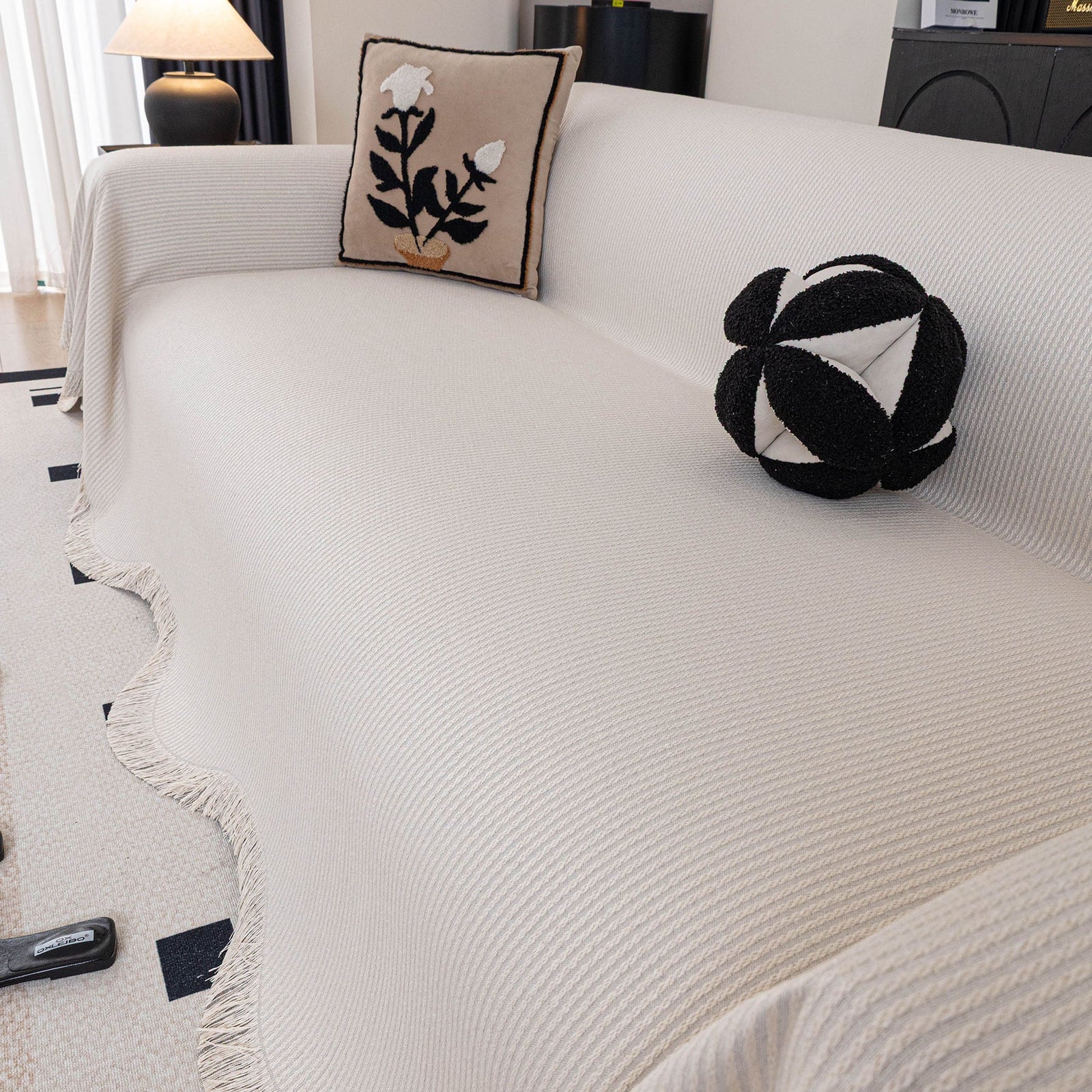 Soft Decorative Throw for Sofa and Loveseat, Textured Sofa Cover Blanket for Couch