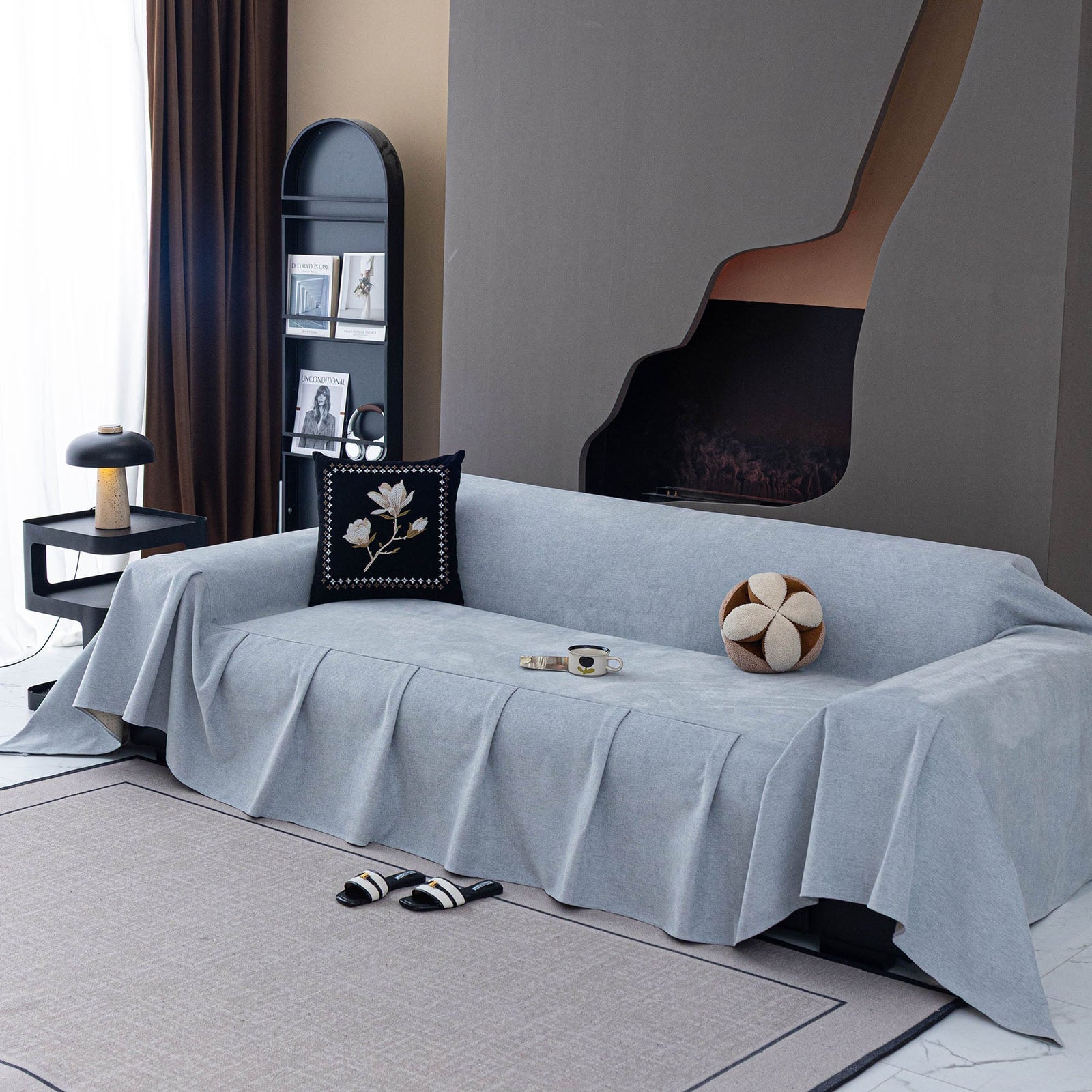 Water Resistant Couch Cover, Non Slip Furniture Protector for Leather & Fabric Sofa