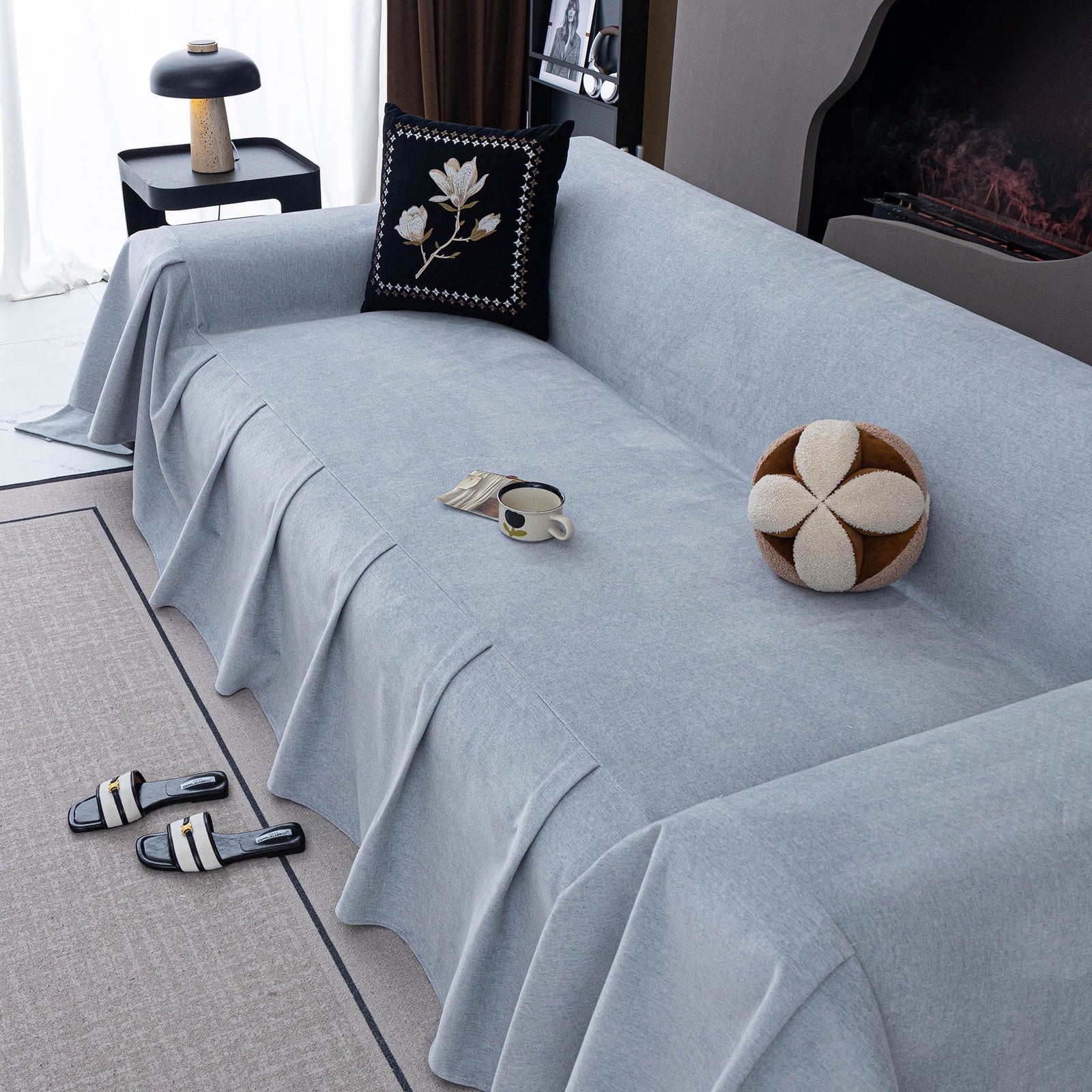 Water Resistant Couch Cover, Non Slip Furniture Protector for Leather & Fabric Sofa