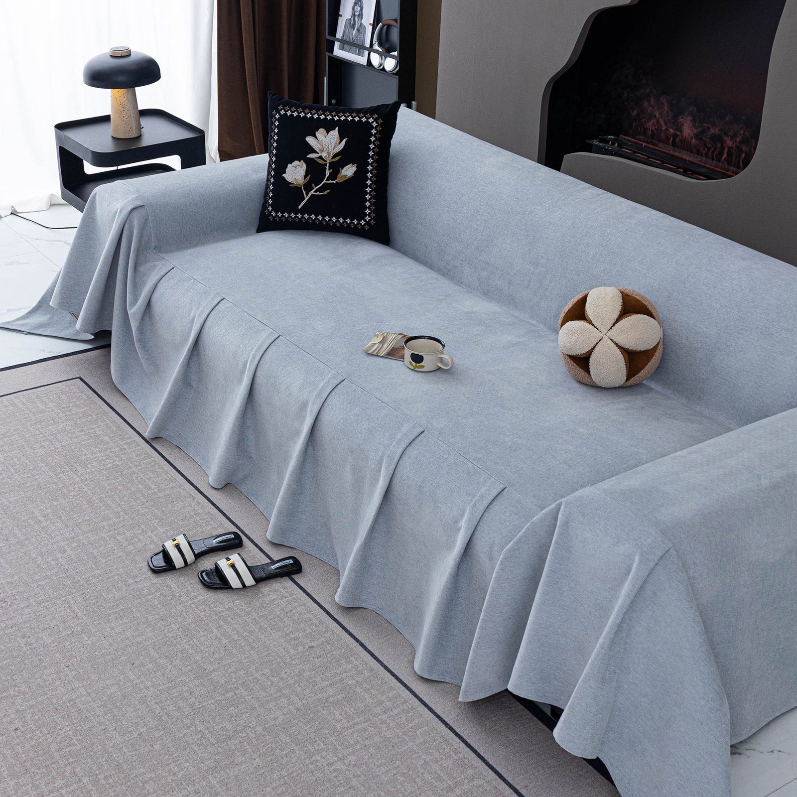 Water Resistant Couch Cover, Non Slip Furniture Protector for Leather & Fabric Sofa
