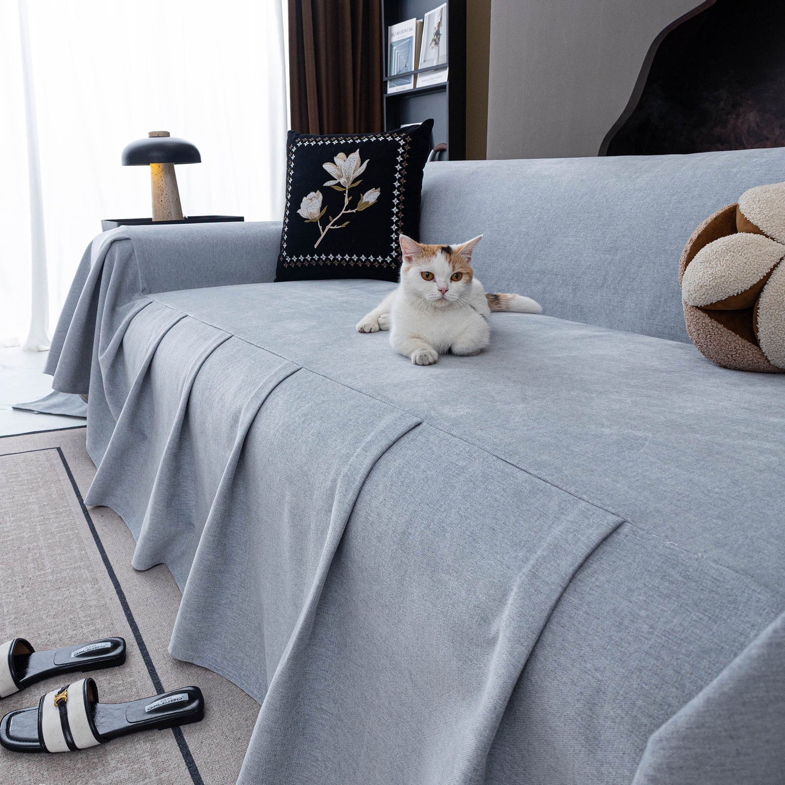 Water Resistant Couch Cover, Non Slip Furniture Protector for Leather & Fabric Sofa