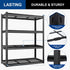 BILT HARD 46" W x 24" D x 72" H Heavy Duty Garage Shelving, 4-Tier Industrial Metal Shelving Units with Adjustable Shelf, Steel Utility Shelves for Warehouse, Garage, Black