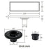 8 Inch Shower Linear Matte black Drain Rectangular Floor Drain with Accessories Square Hole Pattern Cover Grate Removable Matte Black Brass