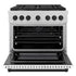 ZLINE 36"Gas Range, Convection Gas Oven, DuraSnow® White Matte, Matte Black SGRSZ-WM-36-MB