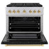 ZLINE 36"Gas Range, Convection Oven Black Matte, Gold, SGRZ-BLM-36-G
