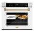 ZLINE 30" Autograph Edition Professional True Convection Single Wall Oven, Air Fry, Self Clean, White Matte, Champagne Bronze WASZ-WM-30-CB