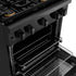ZLINE 30 in.Gas Range, Convection Gas Oven, Brass Burner, Black Stainless Steel, SGRB-BR-30
