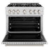 ZLINE 36" Dual Fuel Range, Gas Cooktop, Electric Convection Oven DuraSnow® Stainless Steel, CDRS-36