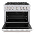 ZLINE 36"Classic Gas Range, Convection Gas Oven, Stainless Steel, White Matte Door CGR-WM-36
