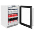 ZLINE 24" Touchstone 151 Can Beverage Fridge White Matte Glass Door Matte Black Handle RBSOZ-WM-24-MB