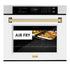 ZLINE 30" Autograph Edition Professional True Convection Single Wall Oven, Air Fry, Self Clean, White Matte, Gold WASZ-WM-30-G