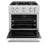 ZLINE 30" Dual Fuel Range, Gas Cooktop, Electric Convection Oven DuraSnow® Stainless Steel, White Matte Door CDRS-WM-30