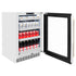ZLINE 24" Touchstone 151 Can Beverage Fridge White Matte Glass Door Polished Gold Handle RBSOZ-WM-24-G