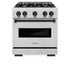 ZLINE 30"Classic Gas Range, Convection Gas Oven, DuraSnow® Stainless Steel, Matte Black CGRSZ-30-MB