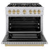 ZLINE 36" Select Dual Fuel Range Gas Cooktop Electric Convection Oven Stainless Steel Champagne Bronze HDRZ-36-CB